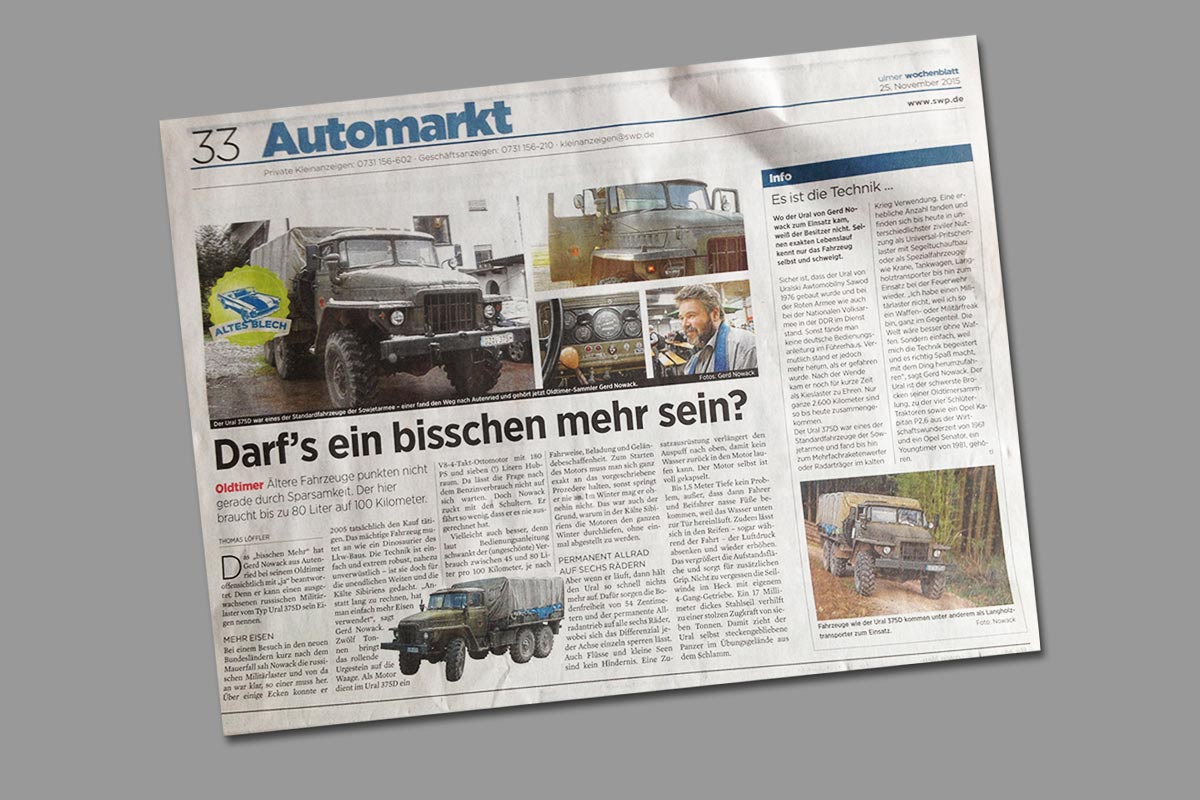 Oldtimer LWK Zeitungsbericht